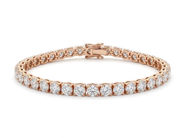 Classic Solitaire Diamond Tennis Bracelet in 18K Rose Gold