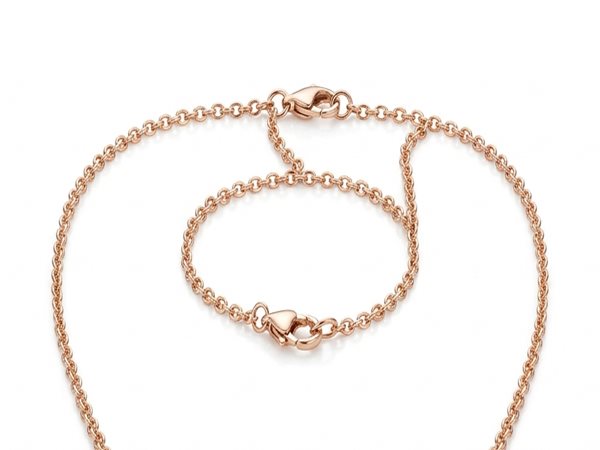 Delicate 18K Rose Gold Cable Link Chain