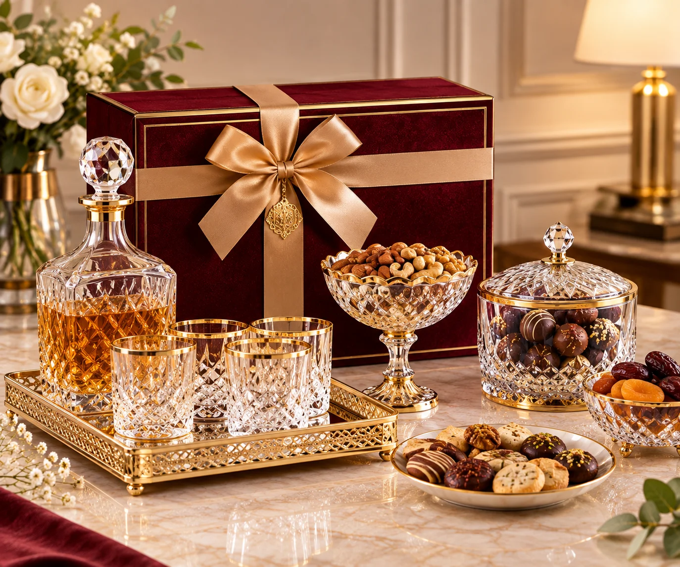 Presidential Crystal Decanter and Gold Pen Executive Suite