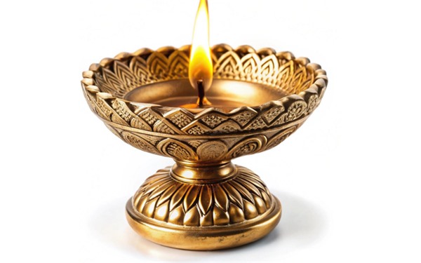 Handcrafted Brass Festive Diya Oil Lamp and Puja Illumination Suite