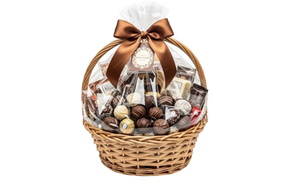 Festive Gourmet Chocolate and Sweet Confectionery Gift Hamper Basket