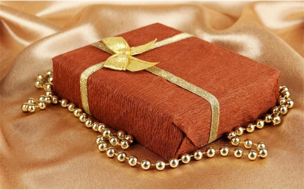 Royal Silk Shagun Festive Presentation Gift Box with Gold Ribbon