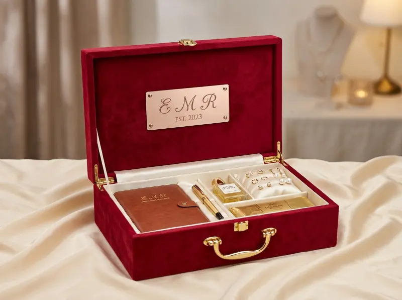 Bespoke Personalized Luxury Gift Hamper with Laser-Engraved Plaque
